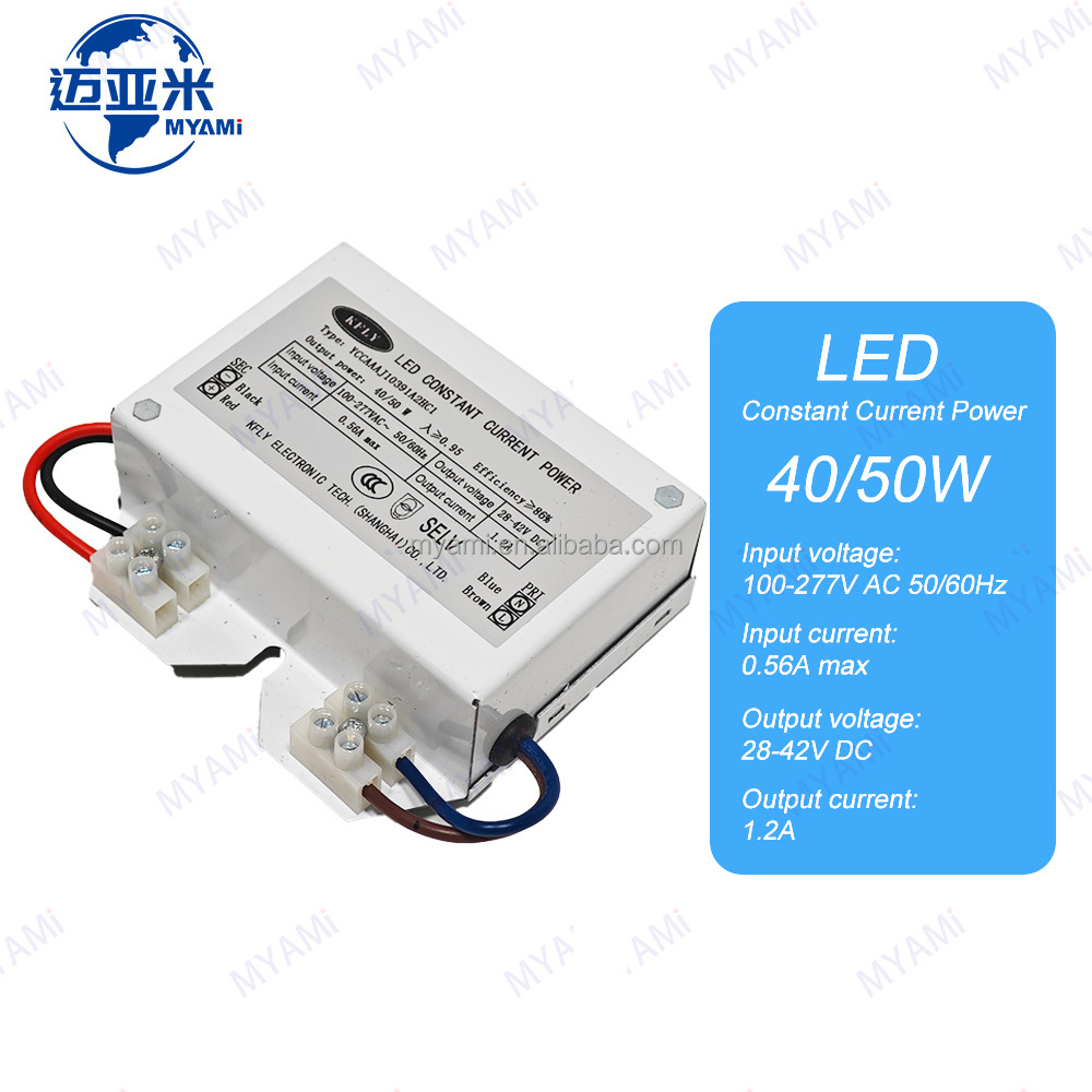 KELY 40/50W 36-42V DC Output 100-277V AC 50/60Hz Input L/N-G 4KL-N 2K LED Constant Current Power Led Driver for LED Lights