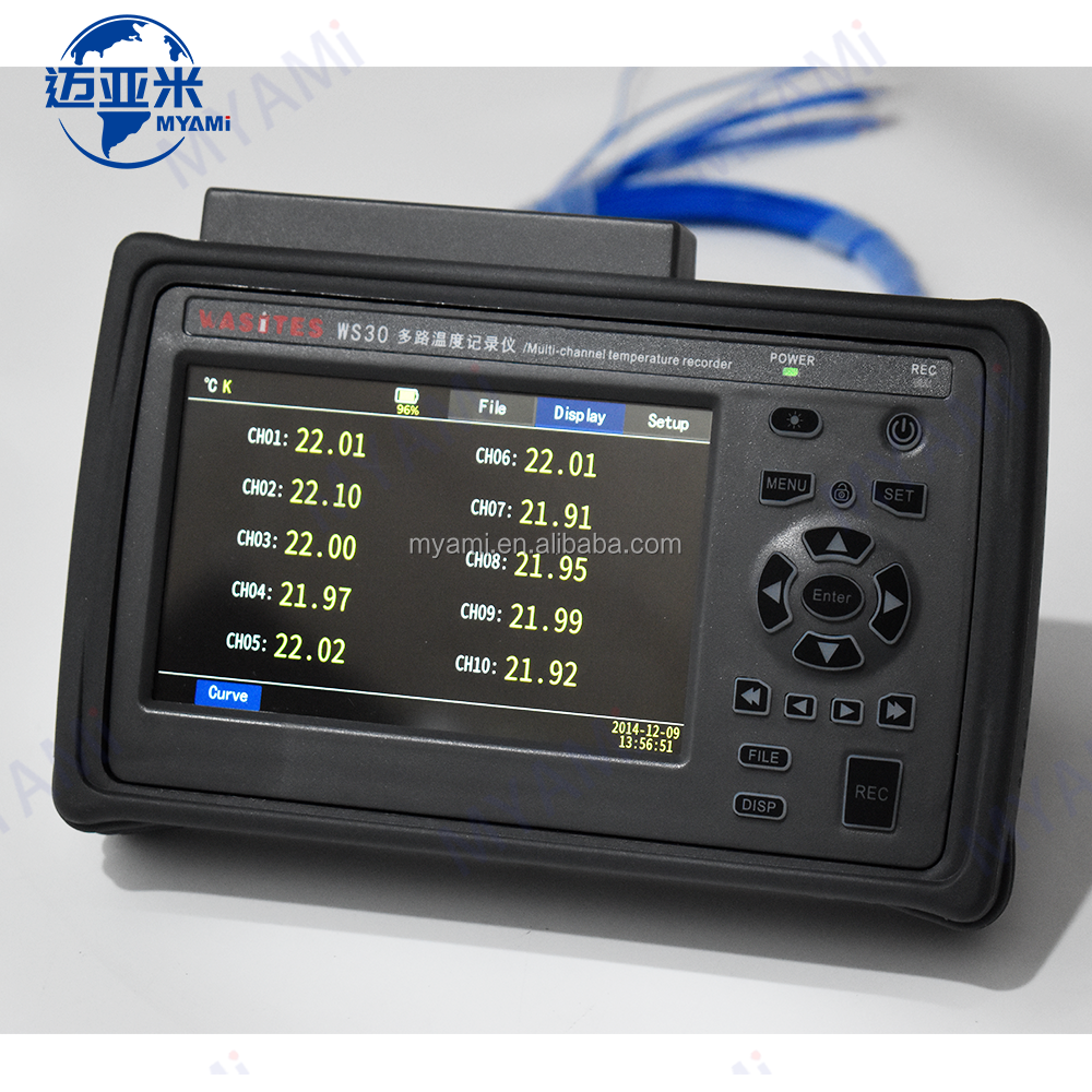 MYAMi Handheld High Precision 10 Channels Thermocouple Data Logger Supports K J E T N S R B Made of Durable Plastic