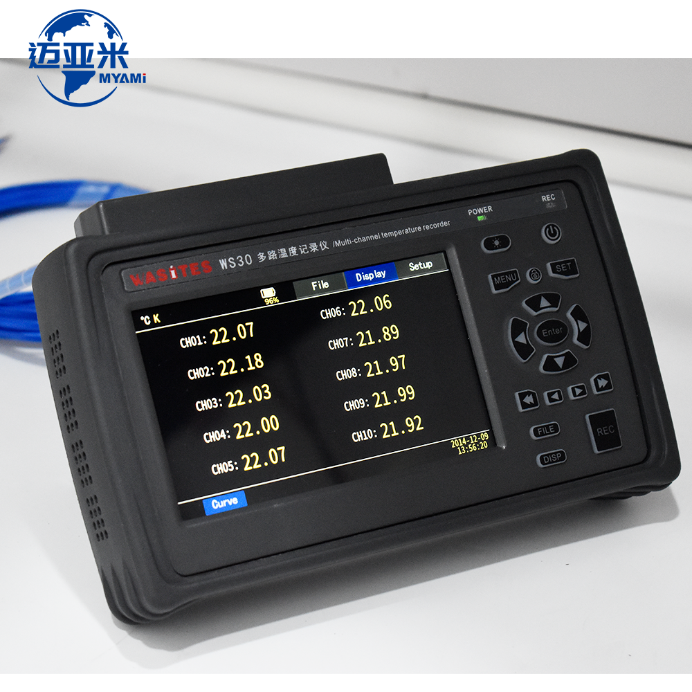 MYAMi Handheld High Precision 10 Channels Temperature Recorder Data Logger Supports K J E T N S R B Thermocouple