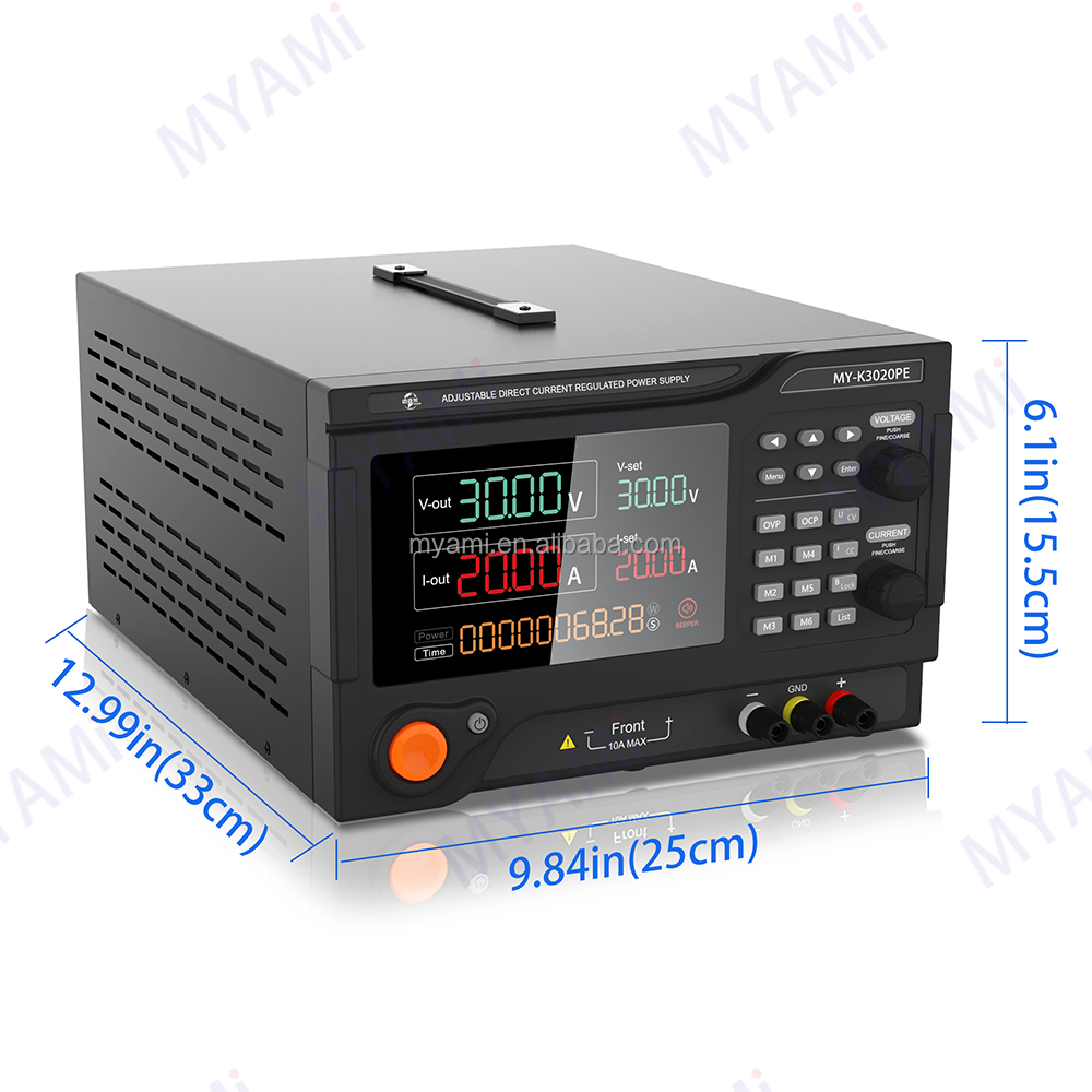 MYAMi MY-K3020PE 600W 0-30V 0-20A Adjustable Bench Programmable DC Regulated Power Supply 4 Digital LED Display Power Supply