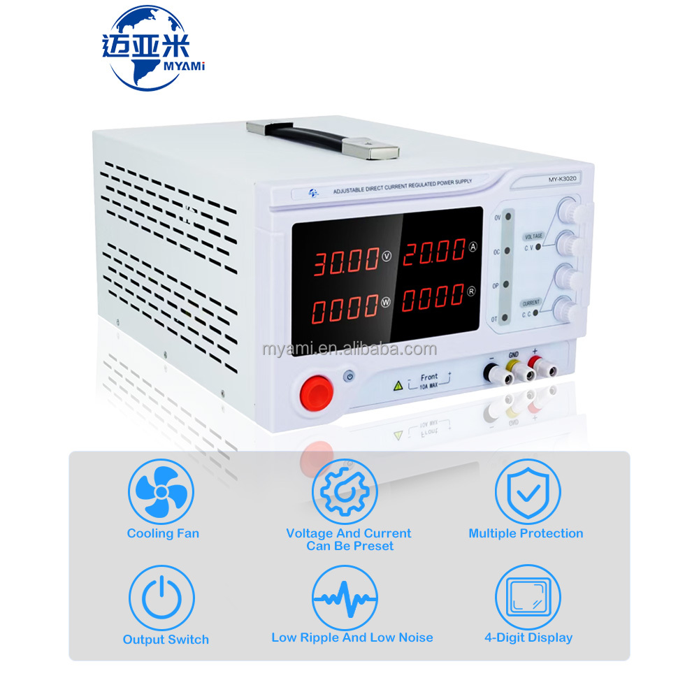 MYAMi 24V 30V30A 200V 2A 3A 5A Variable Desktop DC Regulated Power Supply Adjustable 30V10A 20A Bench DC Power Source Laboratory