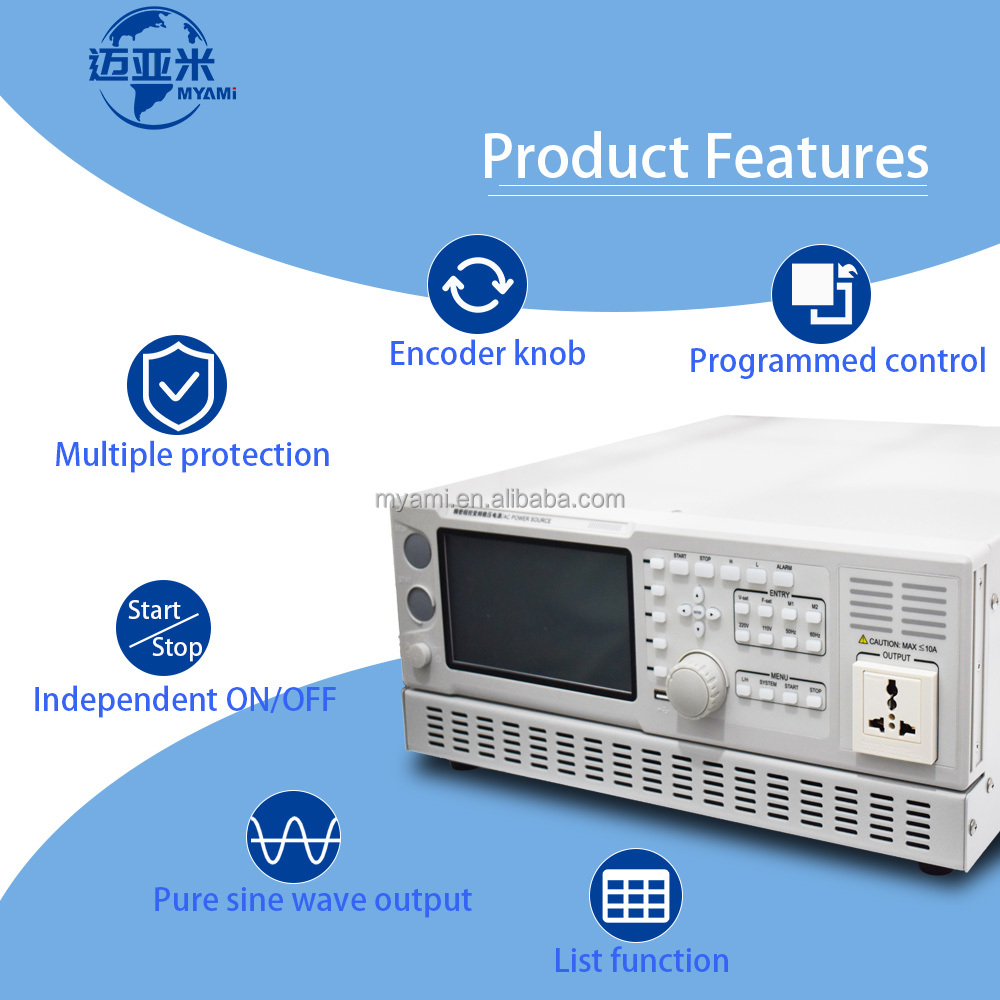MYAMIi 2000VA Single-Phase Touch Screen Programmable Variable Frequency Laboratory AC Power Supply New Industrial Power Supply