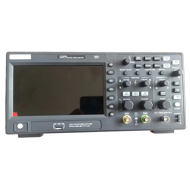 Black 100MHz Portable Desktop Storage Digital Oscilloscope Bandwidth 1GS/s Sample Rate USB Communication 2 Channel Oscilloscope