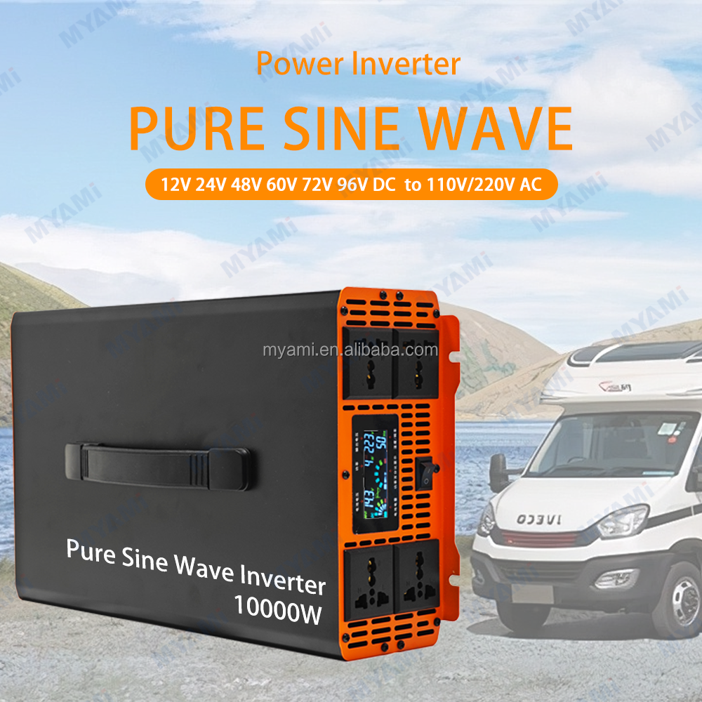 MYAMi 3.3Kw 3300W 12V 24V 48V 60V 72V 96V DC to AC 110V 220V PURE SINE WAVE Power Inverter Dual Output for Home/Car/RV/Truck