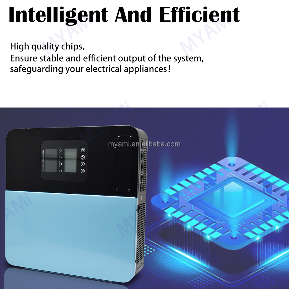 MYAMi 3KW 12V 24V 48V 60V 72V 96V Pure Sine Wave Hybrid Solar Inverters Build-in 60A MPPT Solar Charge Controller Off-grid Solar