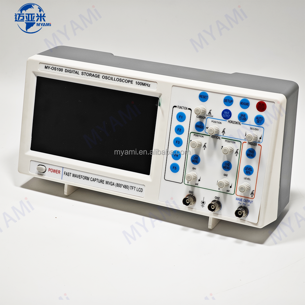 MYAMi Digital Oscilloscope 2 Channel 100mhz Laboratory Testing Dual Channel USB Frequency Teaching Oscilloscope for Students