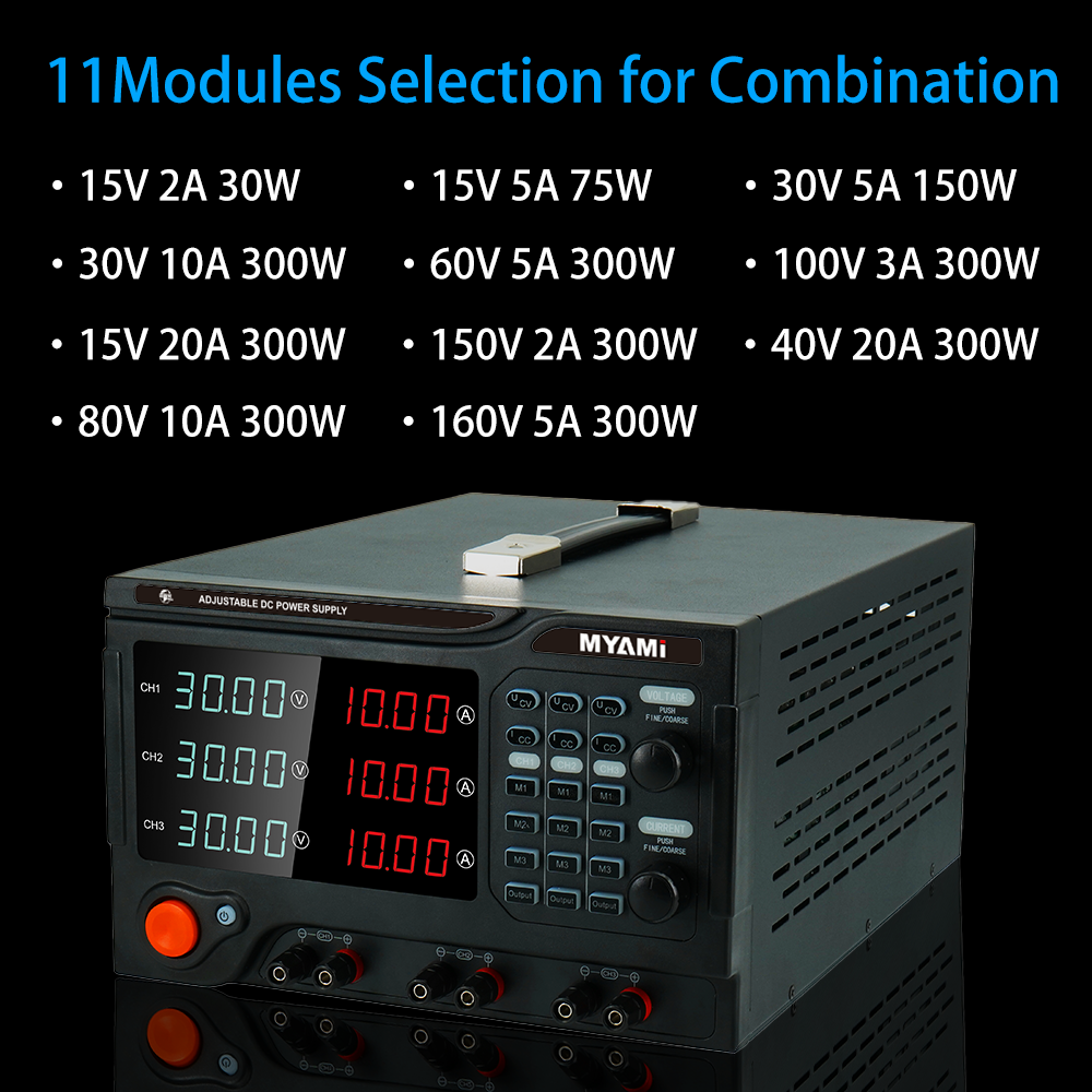 MYAMI 15V 30V 3A 5A Multi Dual Output AC to DC Adjustable Bench Programmable Lab Power Supply for Laboratory/Testing/Industry