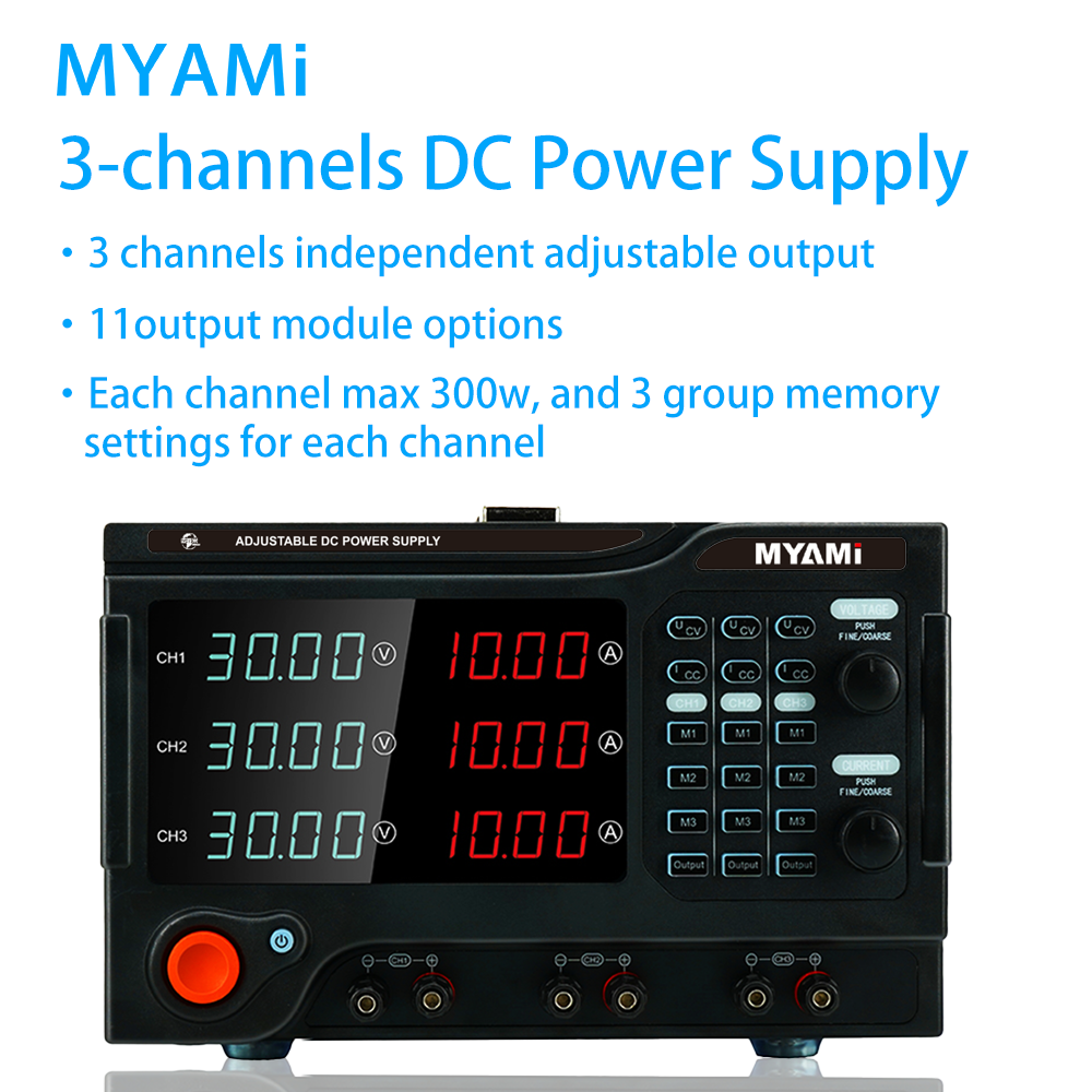 MYAMI 15V 30V 3A 5A Multi Dual Output AC to DC Adjustable Bench Programmable Lab Power Supply for Laboratory/Testing/Industry