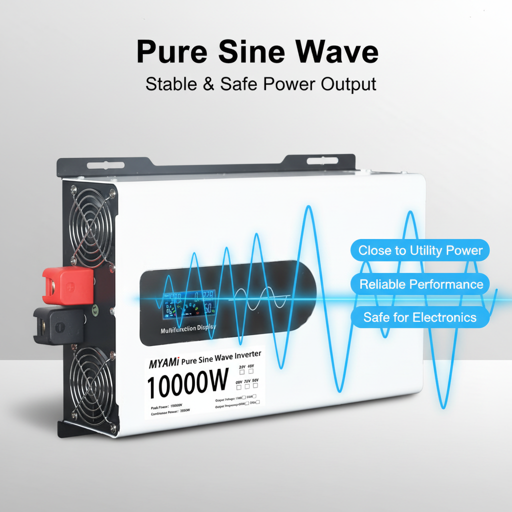 Low Price MYAMi 5000W/10000W Pure Sine Wave Power Inverter 24V 48V 60V to 110V Car Inverter LCD Display Dual Universal Socket