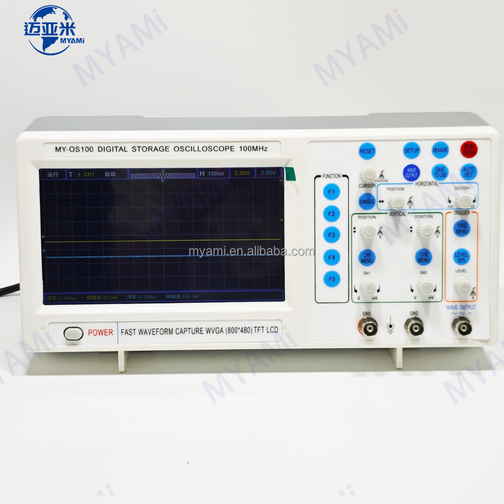 MYAMi 2 Channel 100mhz Digital Oscilloscope Dual Channel Frequency Student Oscilloscope with USB for Laboratory Testing
