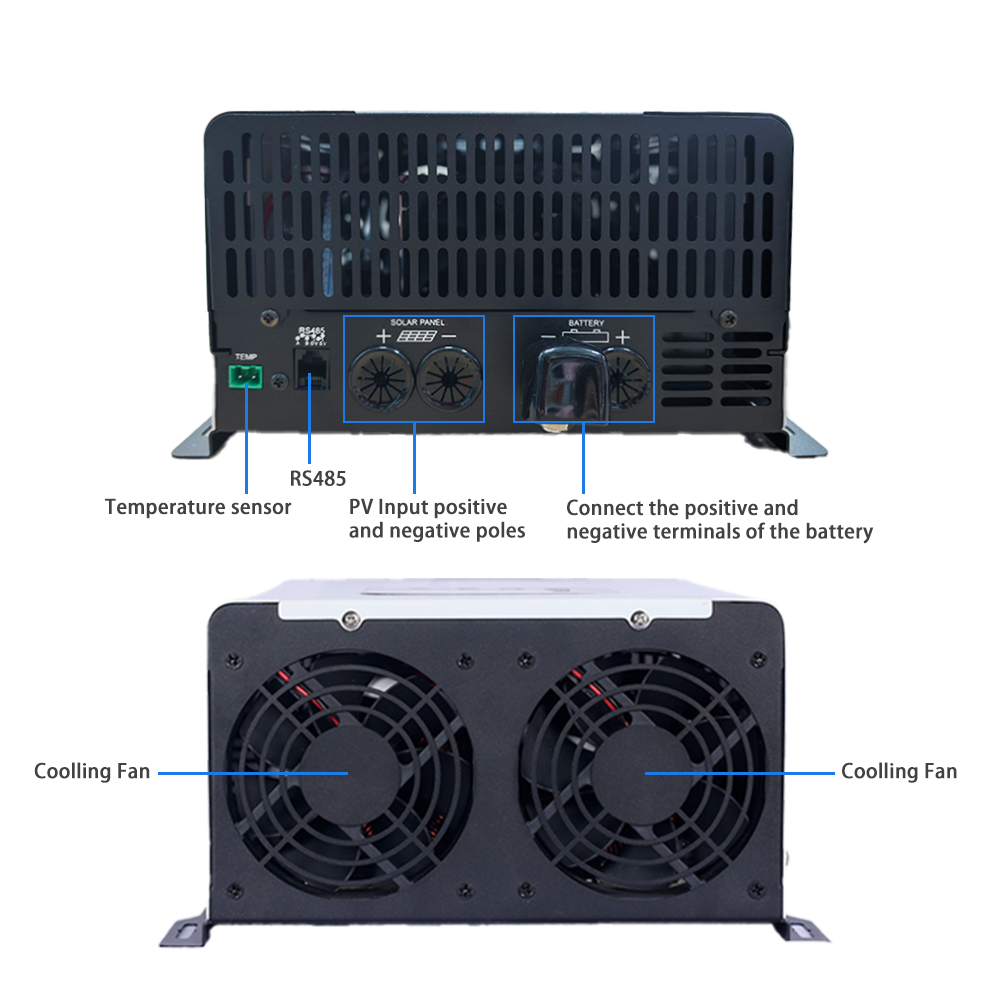 MYAMi New 24v/36v/48v Auto MPPT Solar Charge Controller 200 Amp 450VPV Input Solar Panel Charger Controllers 24V-192V with RS485