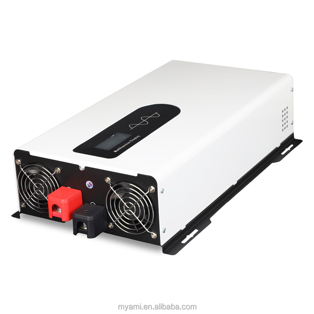 MYAMi 5000W/10000W 24V/48V/60V Pure Sine Wave Power Inverter DC to AC Converter 110V 220V LCD Display Single Phase for Home/Car