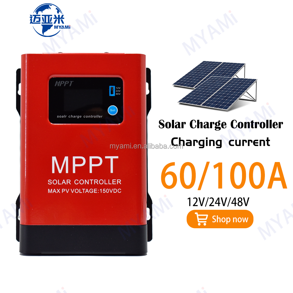 MYAMI 120A 100A 60A 30A MPPT Solar  Charge Controller 12V 24V 48V LCD Display Max 230V/150V PV for Home Solar Energy System