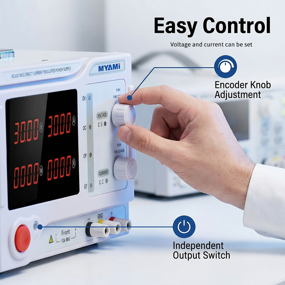 MYAMI 900W MY-K3030E 24V 30V 30A High Precision Adjustable Variable Lab Bench DC Regulated Power Supply With LED Digital Display