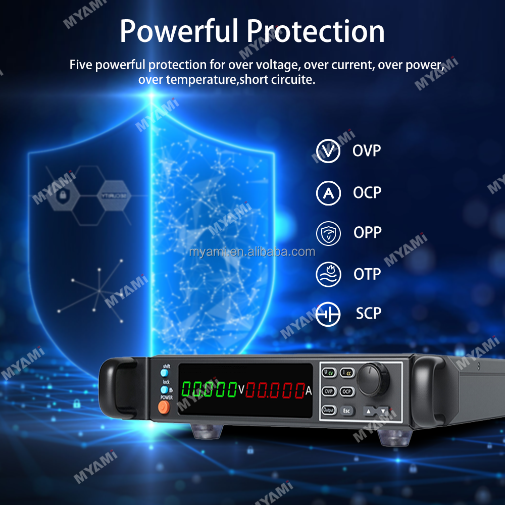 MYAMi 1U Half Width Single Phase Programmable High Precision Lab DC Regulated Power Supply Adjustable 20V 30V 40V 80V 20A 30A