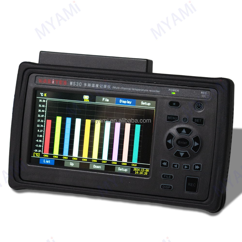 MYAMi Handheld High Precision 10 Channels Thermocouple Data Logger Supports K J E T N S R B Made of Durable Plastic