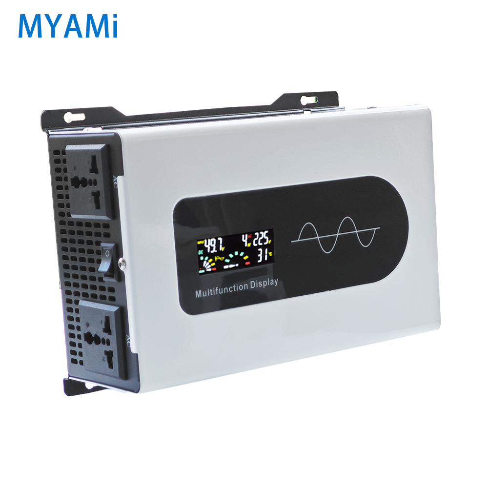 MYAMi 900w 12V 24v 48V 60V 72V DC to AC 110V 220V Pure Sine Wave Power Inverter Single Phase LCD Display for Automotive&Home Use