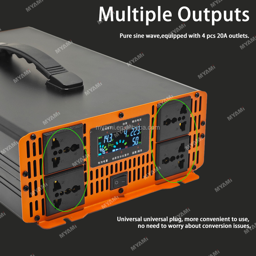 MYAMi Hot Sell Factory Price 10000W 24V 48V 60V 72V to 220V 110V Pure Sine Wave Inverter for Car Home Use 5000W Rated Power