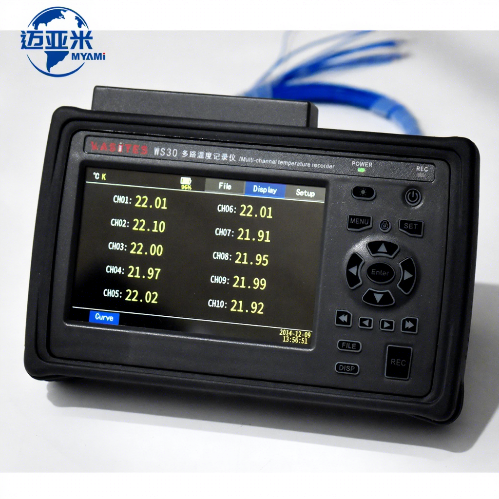 MYAMi Hot Sale Handheld High Precision 10 Channels Thermocouple Data Logger Supports K J E T N S R B Made of Durable Plastic