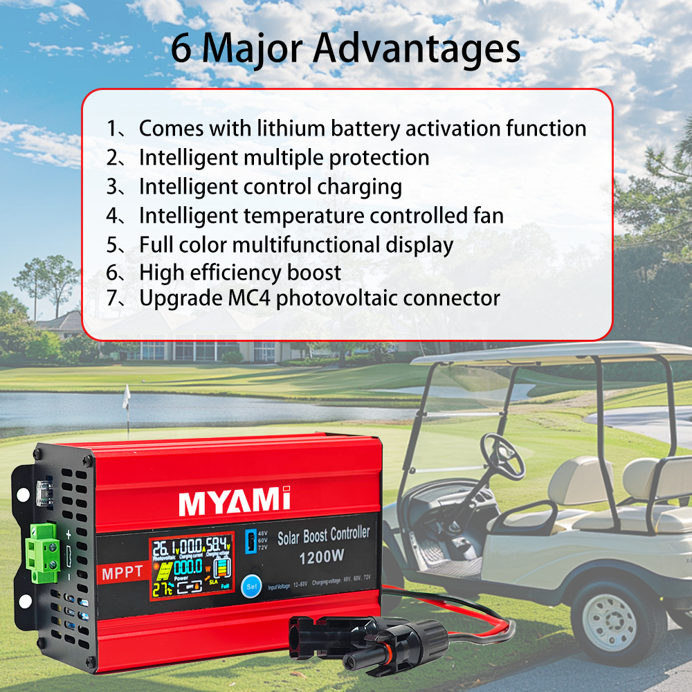 MYAMi 1200W MPPT Solar Charge Controller 30A 72V/60V/48V 99% Tracking 98% Conversion CE Certified 12Month Warranty for RV/Solar
