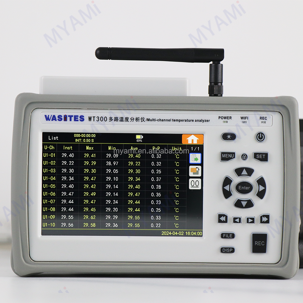 Data High Resolution 10-Channel Handheld Temperature Logger WIFI Contact Measurement with Probe Plastic Material