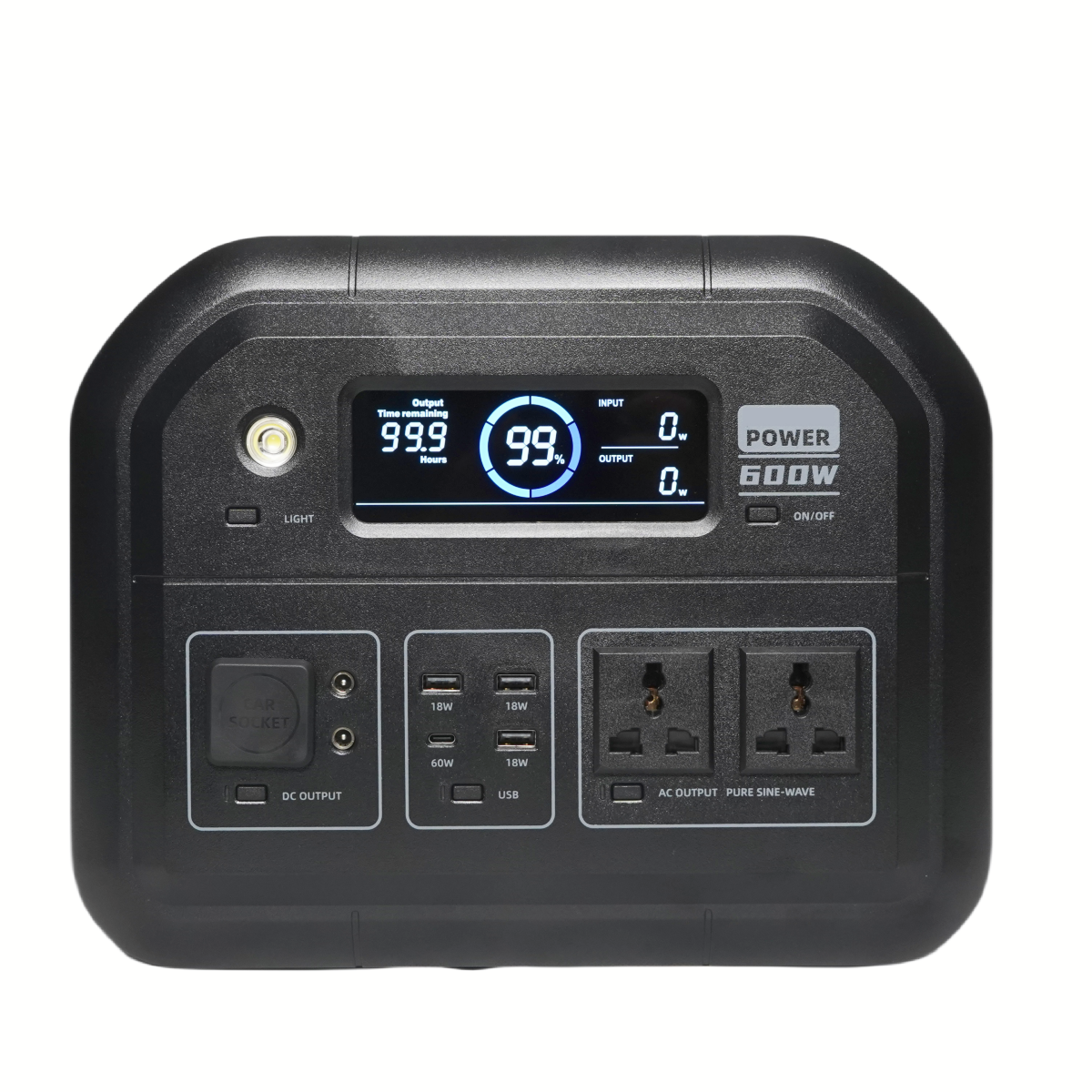 Camping Power Stations 600W Portable Power Source with USB Type-c 110V/220V Sine Wave Solar Outdoor