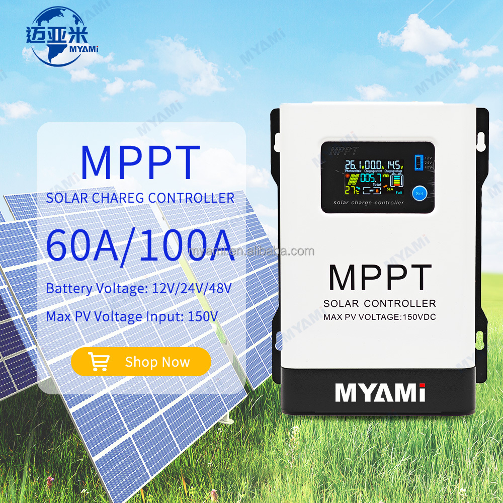 Hot Sale MYAMi Real MPPT Not PWM Solar Charge Controller 100A Adjustable 12V 24V 48V Max 150V PV Input Buck Converter Dc-dc