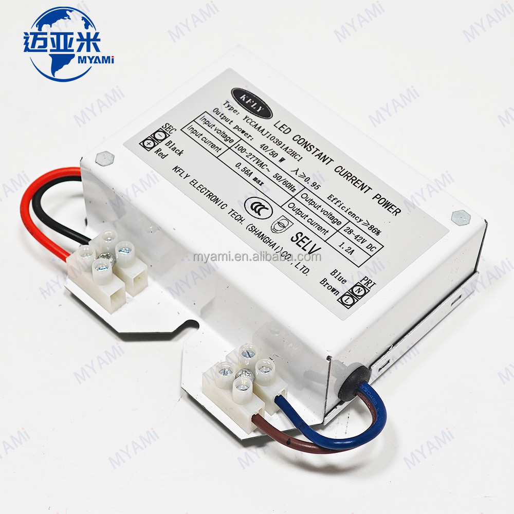 KELY 40/50W 36-42V DC Output 100-277V AC 50/60Hz Input L/N-G 4KL-N 2K LED Constant Current Power Led Driver for LED Lights