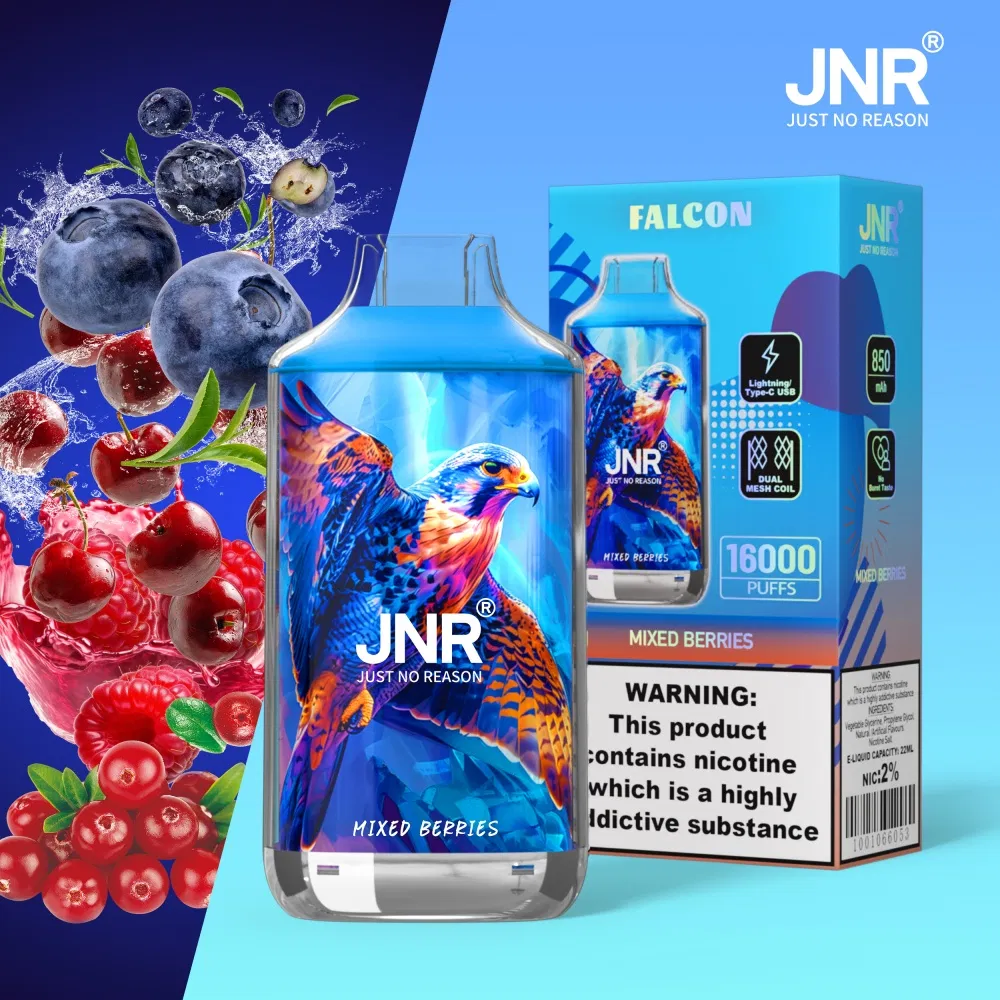 Jnr Falcon 16K Puff Vaping Device with Premium Mesh Coil 0%-5% Nicotine Car Tornado Puffs EU Disposable Vape Bottle Randm Tornado 15K Refillable Pod Vape