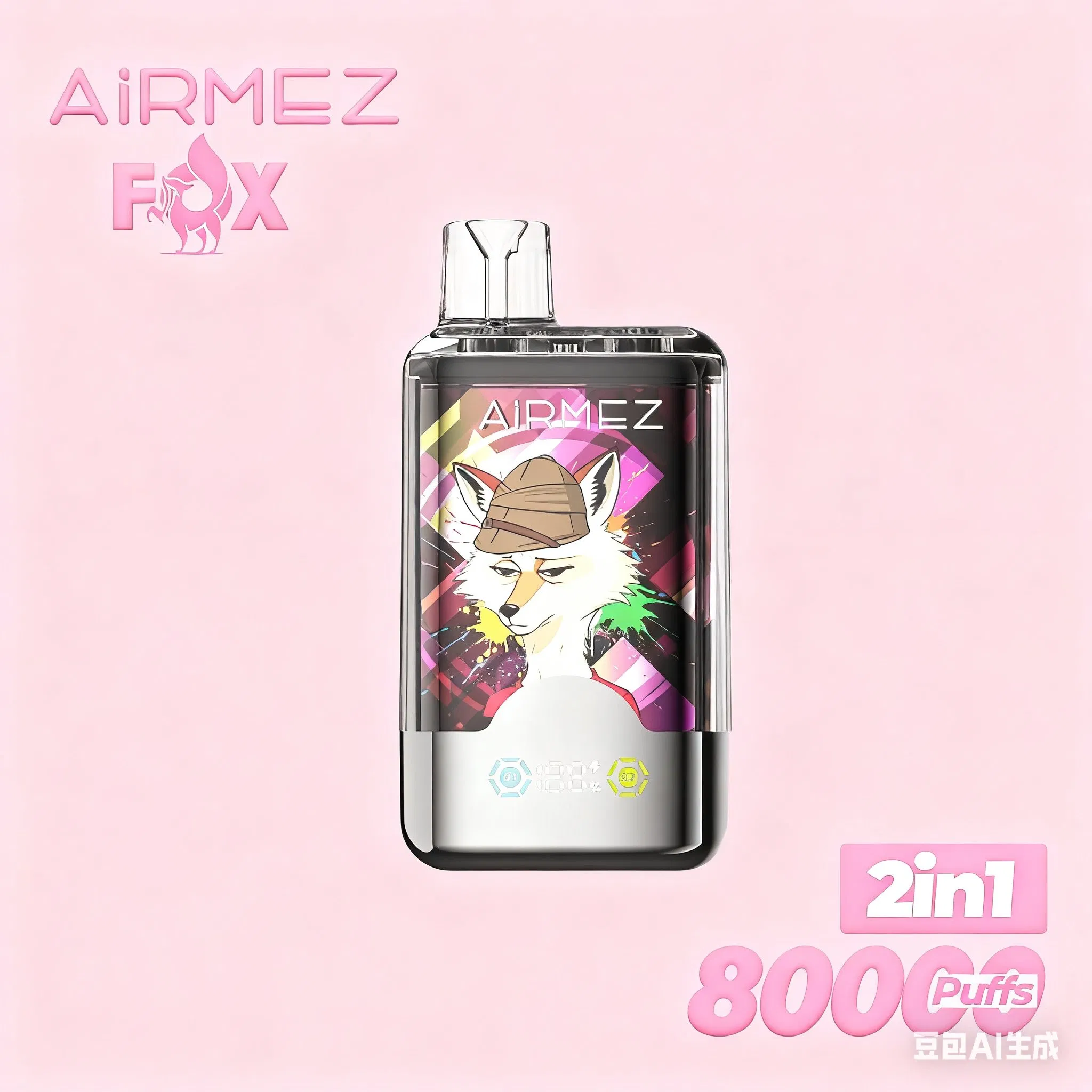 Airmez Fox 80K Puffs Disposable Vape Offers High Puff Count High Nicotine Concentration Touch Screen Controls Portable Battery Life and Long-Lastiasting Use