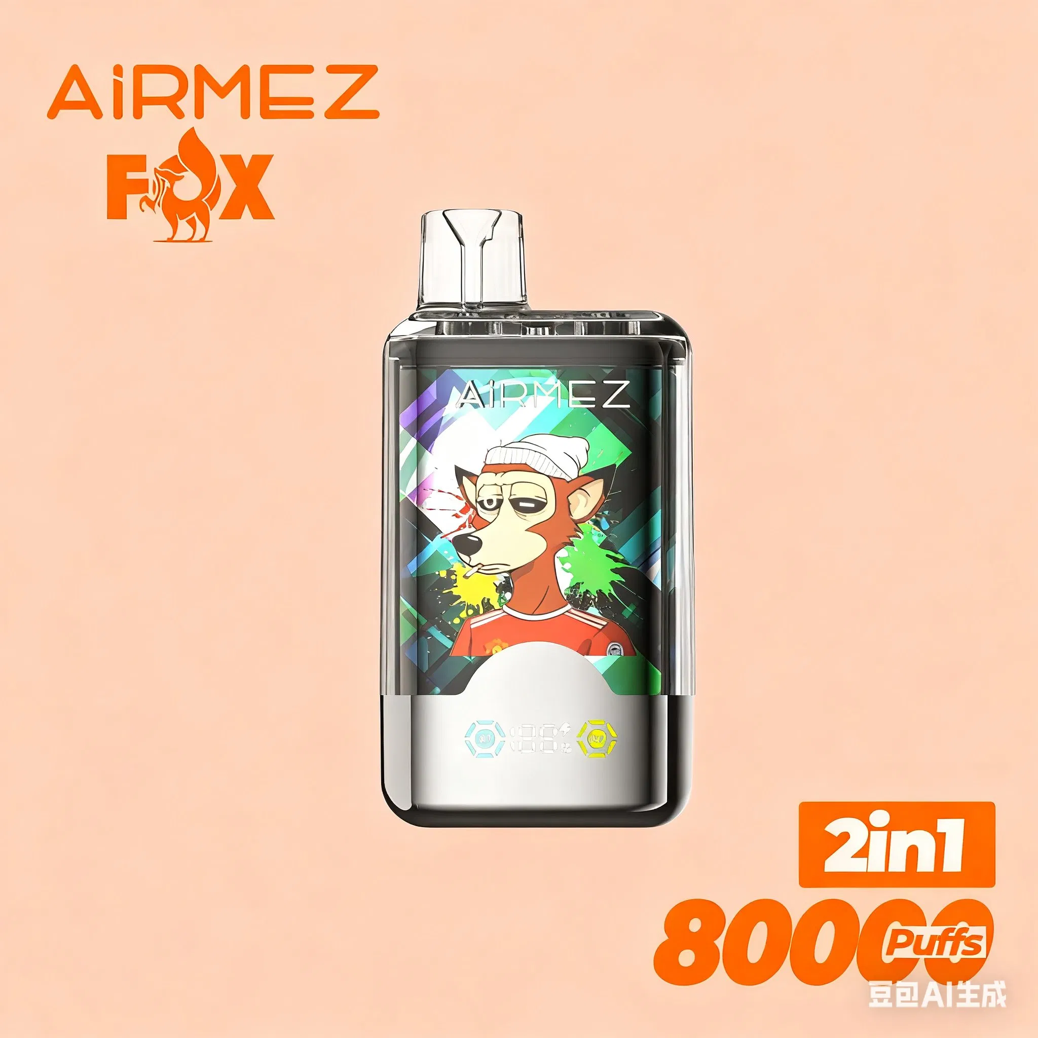 Airmez Fox 80K Puffs Disposable Vape Offers High Puff Count High Nicotine Concentration Touch Screen Controls Portable Battery Life and Long-Lastiasting Use