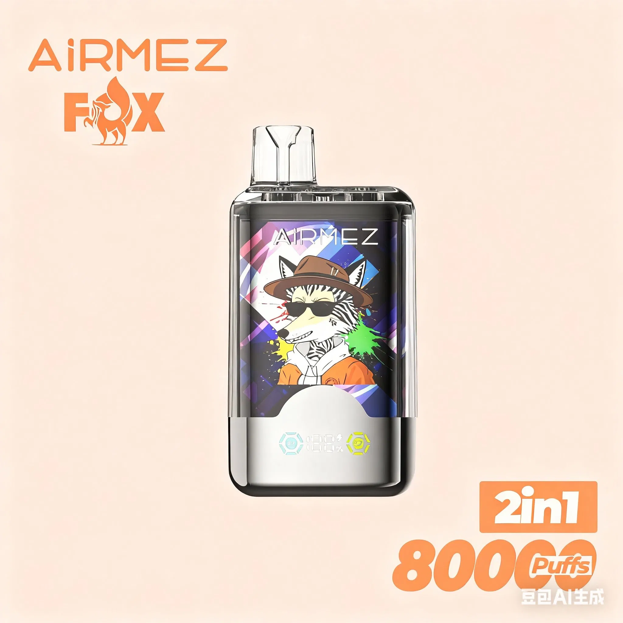 Airmez Fox 80K Puffs Disposable Vape Offers High Puff Count High Nicotine Concentration Touch Screen Controls Portable Battery Life and Long-Lastiasting Use