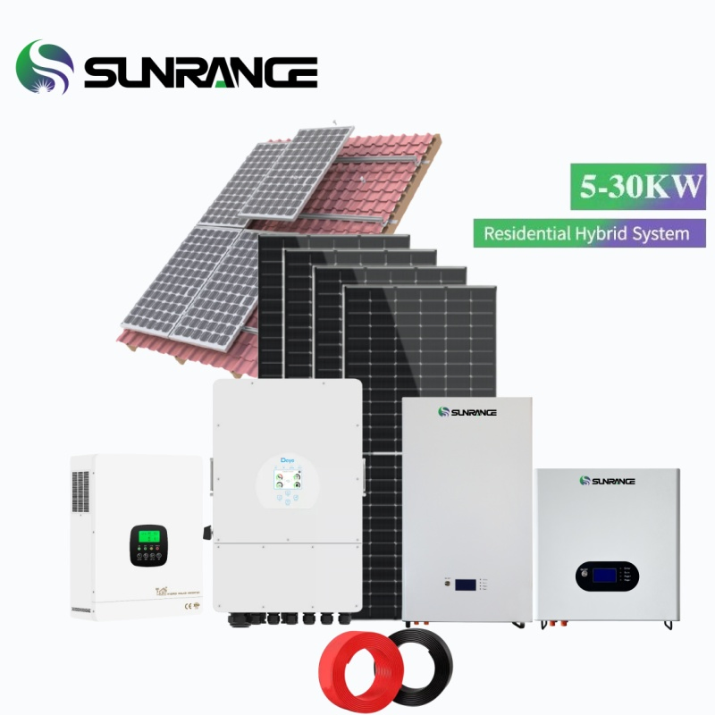 Sunrange Solar 3kw 5kw 8kw 10kw Residential Use Solar Energy System Complete Home Use Solar Power Energy Storage System with Lithium Battery