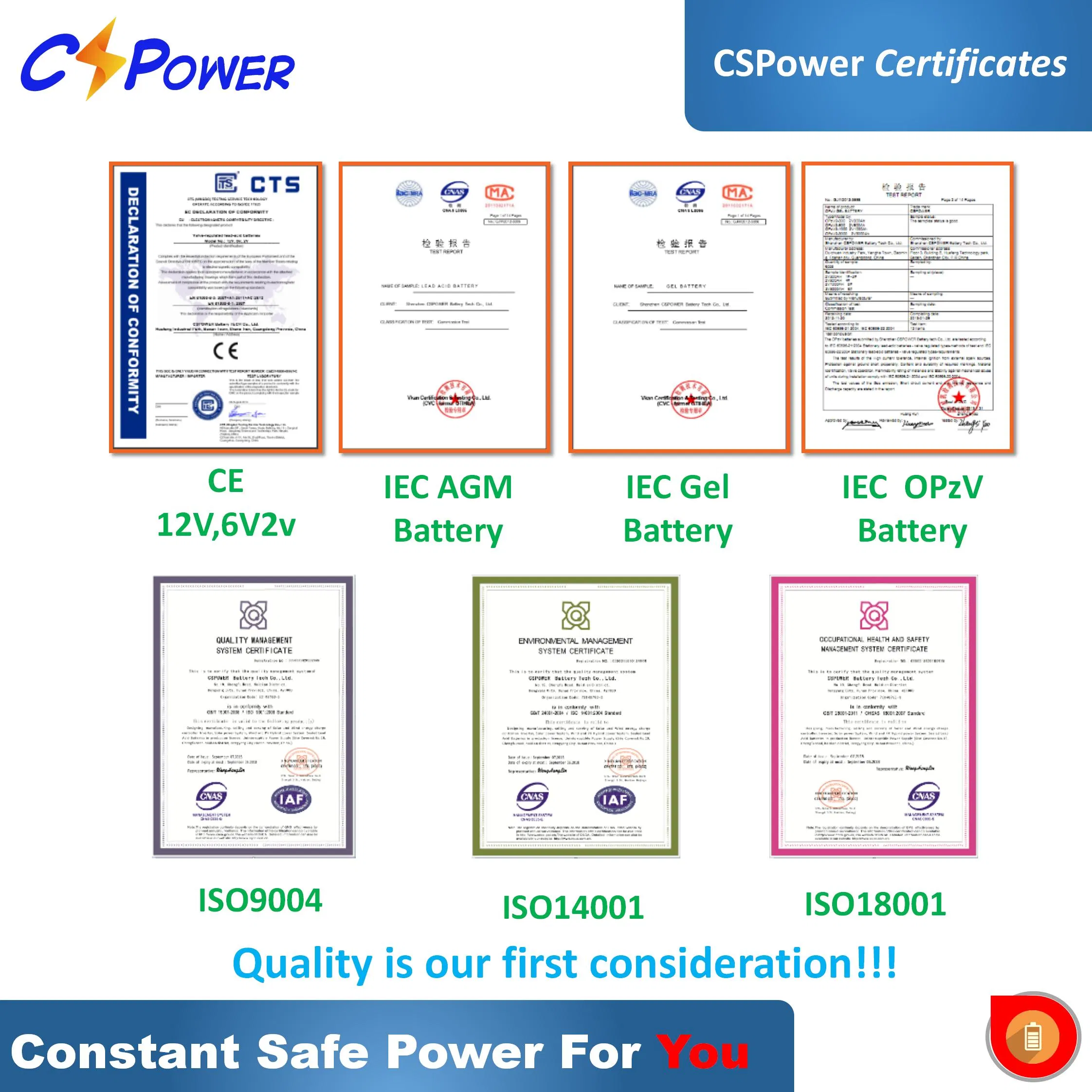Cspower Battery Deep Cycle LiFePO4 12V200ah Lithium Battery for RV/Solar System/Yacht/Golf Carts Storage