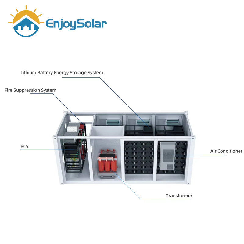 Enjoy Solar Customized Lithium Integrated Solar Ess Container Energy Storage System for High Voltage 2MW/4mwh Lithium Titanate Batteries