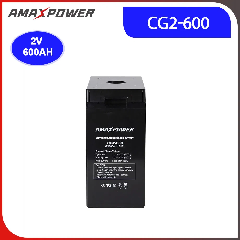 Amax 2V600ah Deep Cycle AGM Lead Acid Storage Battery for Solar/Wind Power System/Emergency Systems/ Electric Power Systems/ Golf Carts