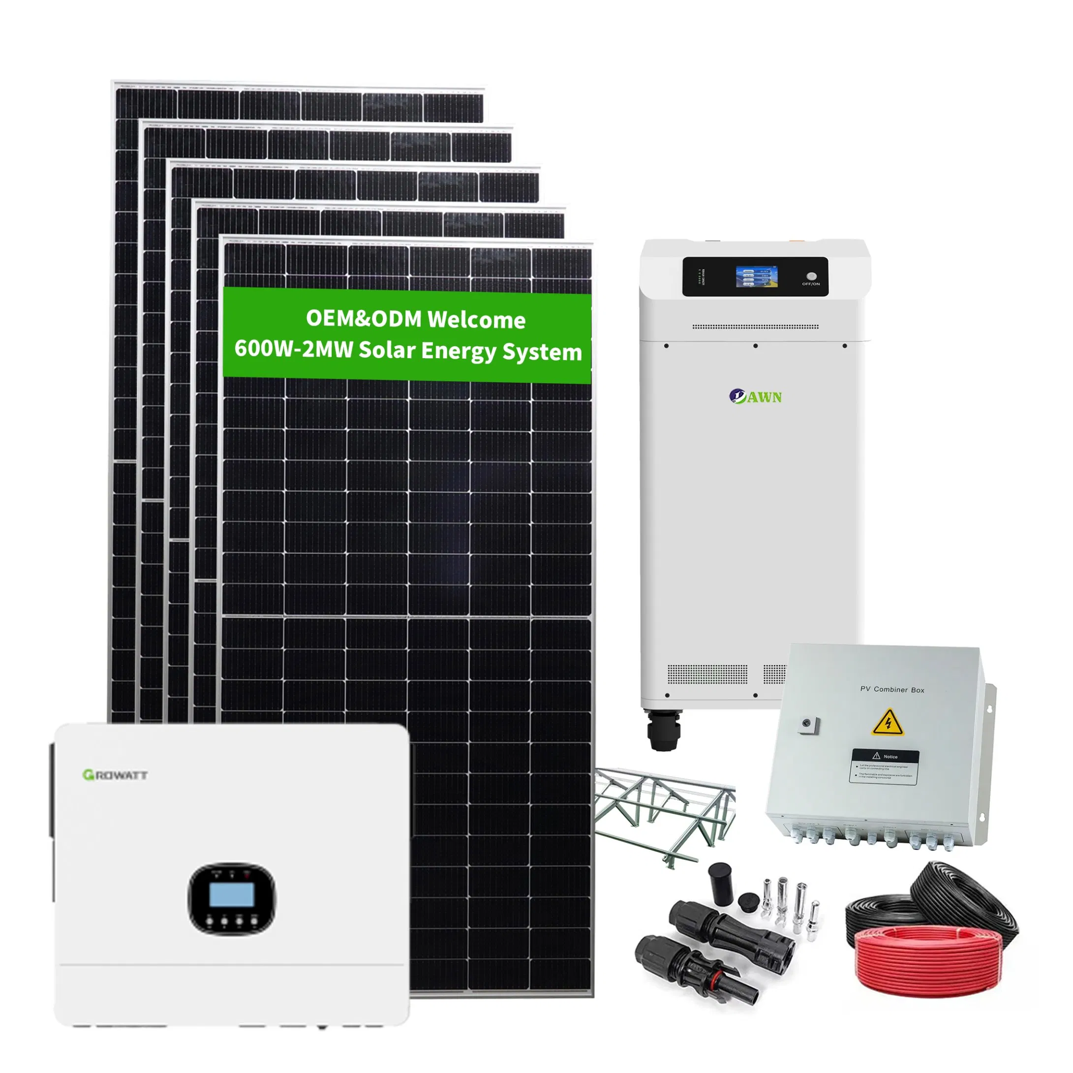 Deye Hybrid Growatt off Grid Lithium Battery Solar Power Residential PV Panel Energy Storage System 10kw 12kw 15kw 20kw 30kw Generator Buy for Home