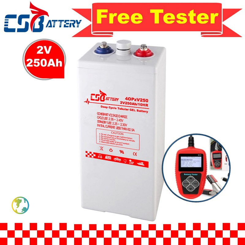 Csbattery 2V 250ah Maintenance Free Gel Battery for Inverter/Sweeper/Data-Center/Electric-Forklift-Truck/Vs: Sun Stone/Fiamm