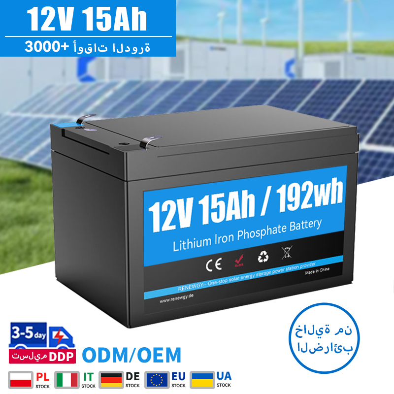 OEM BMS Solar Energy Storage LiFePO4 Battery Pack 12V 15ah 20ah 30ah 50ah 100ah Lithium Iron Battery Pack 12V 24V 25.6V 48V 51.2V