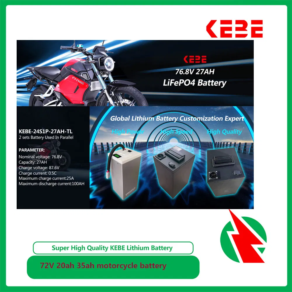 OEM Deep Cycle BMS LiFePO4 72V 20ah Lithium Battery Pack for Electric Vehicles/Electric Bicycle Bike/Motorcycle/Golf Cart/Solar Energy System