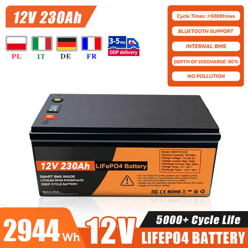 12V 230ah LiFePO4 Battery Pack 12V 100ah 200ah 280ah 300ah Lithium Ion Storage Battery Pack for Solar Energy Storage System