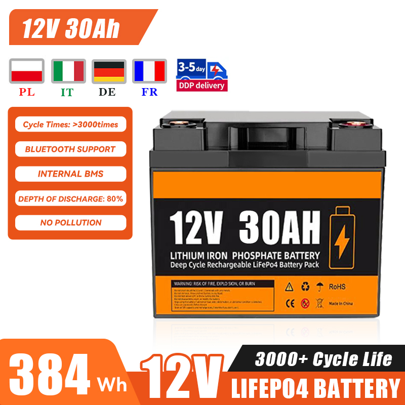12V 30ah 50ah 100ah 200ah 300ah High Capacity LiFePO4 Battery Rechargeable Solar Battery Pack for Energy Storage System