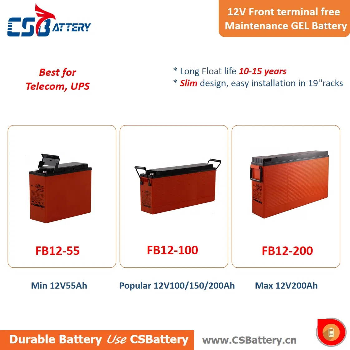 Csbattery 12V 160ah Maintenance Free Gel Battery for UPS/Computer-Backup-Power/Forklift/ Electric-Scooter/AAA