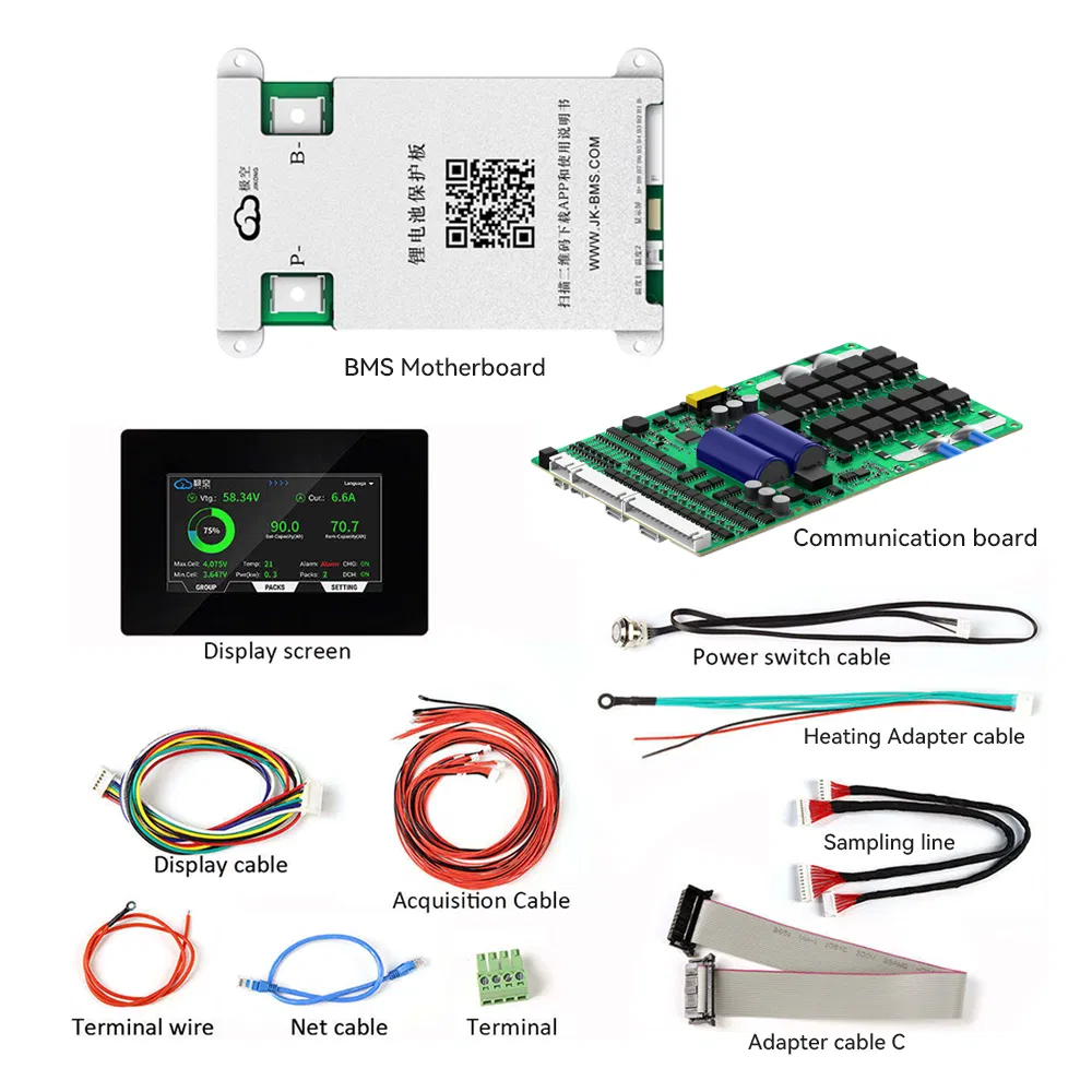 Jk-Bd6a8s10p Active Balance with Bt RS485 0.6A 100A 4-8s Li-ion Lithium LiFePO4 Lto Battery Management Systems Inverter BMS