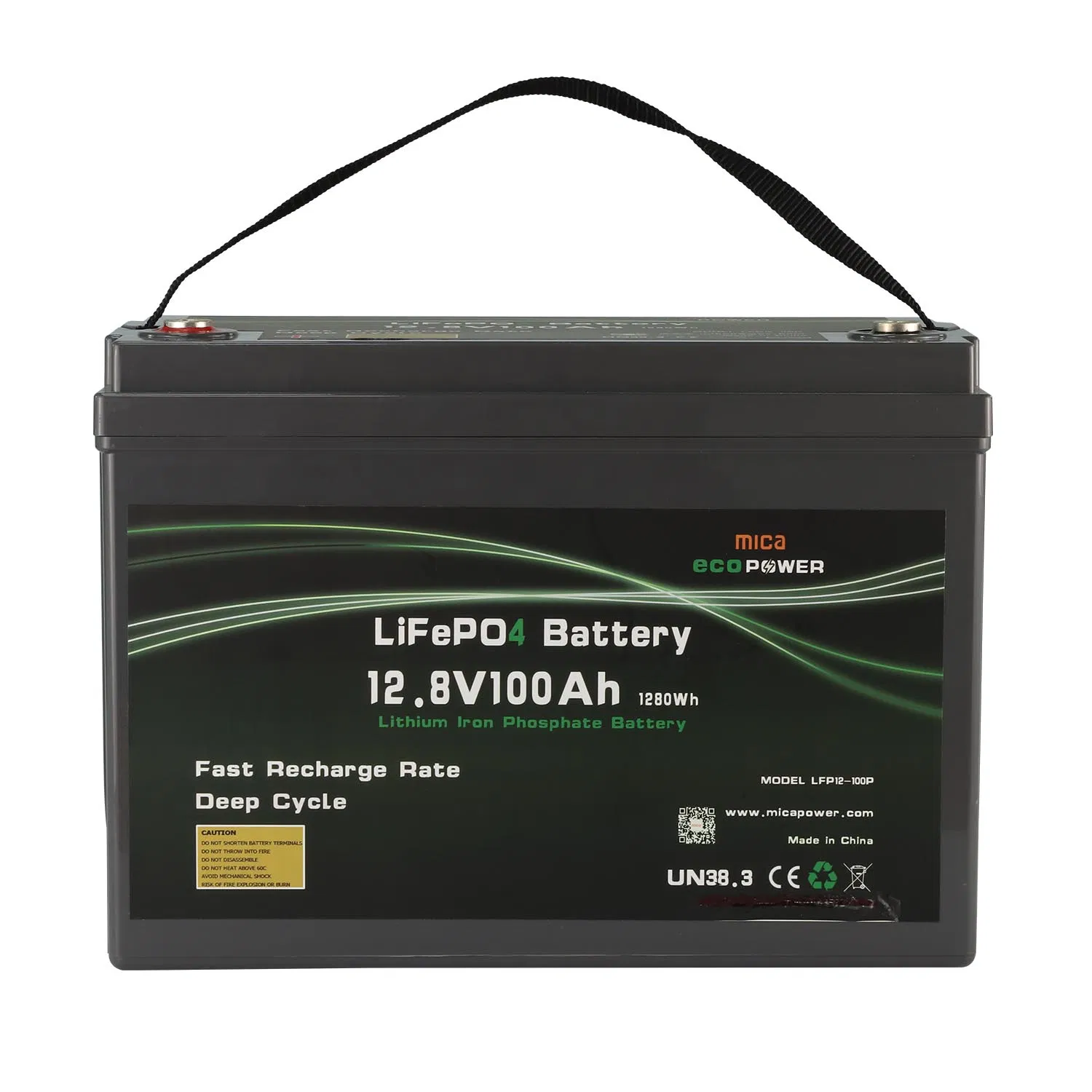CE Un Saber 12V 100ah 100A LiFePO4 Battery 12.8V Deep Cycle Golf Cart ATV Lithium Battery Lead Acid Battery Replacement