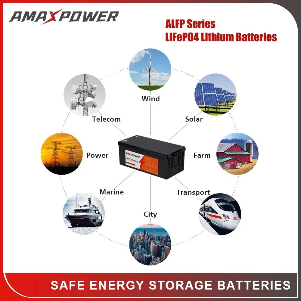 Amaxpower Maintenance Free 12V 135ah Rechargeable Sustainable Solar Energy Storage UPS LiFePO4 Lithium Battery for Telecom/Low-Speed Vehicles/Forklifts