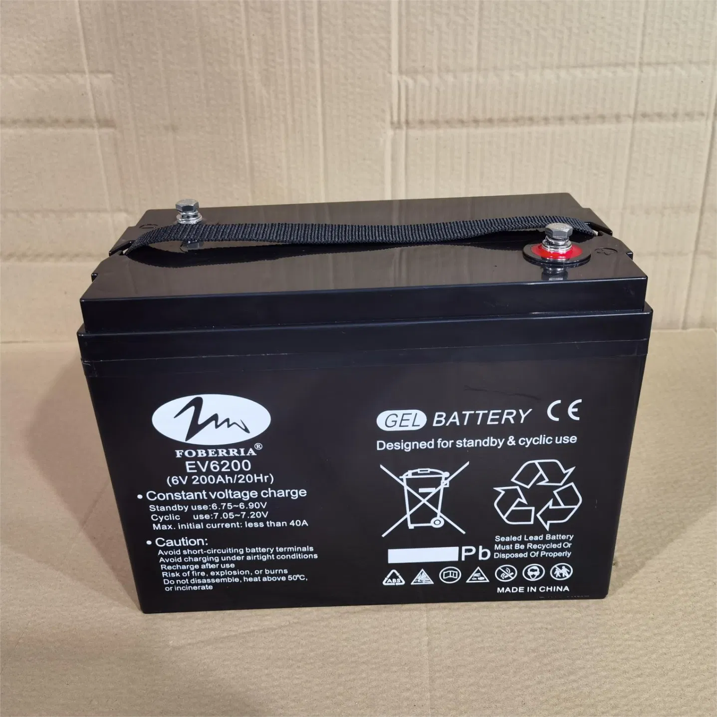 6V200ah EV/Golf Cart Battery Lead Acid Gel Battery Deep-Cycle Gelled Battery