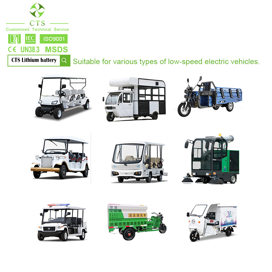 Golf Cart 60V 72V 48V 50ah 100ah Lithium Battery Pack with BMS