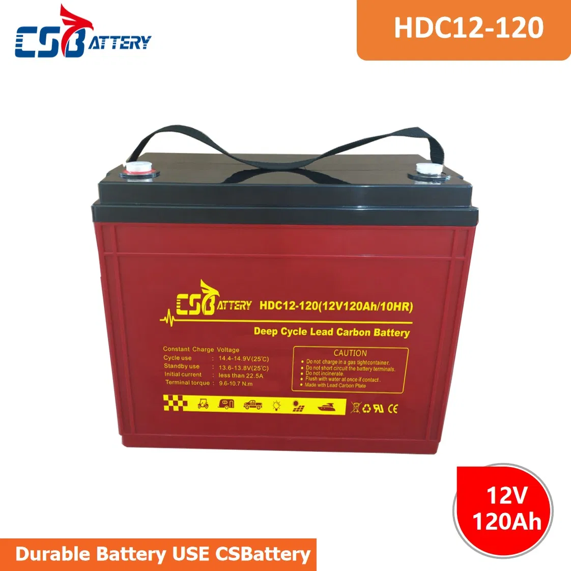 Csbattery Deep Cycle 12V 200ah Rechargeable Lead-Acid AGM Solar Battery for Power Supply/UPS/Wind/Pump/Golf-Cart/Marine/CSD