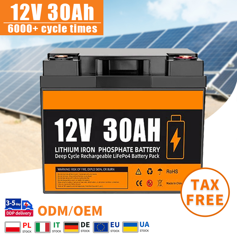 12V 30ah LiFePO4 Battery 200ah 100ah 300ah Solar Power Battery Pack for Home Battery Energy Storage System